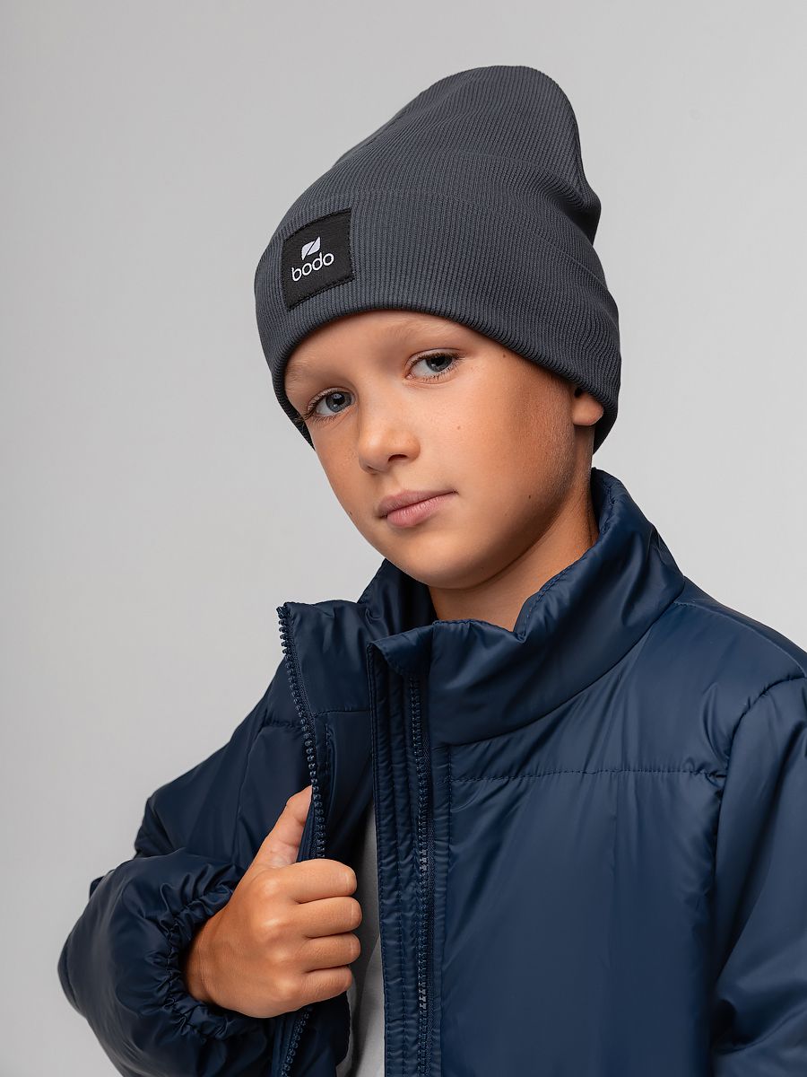 Шапка двойная в рубчик Шапка двойная в рубчик - фото 1