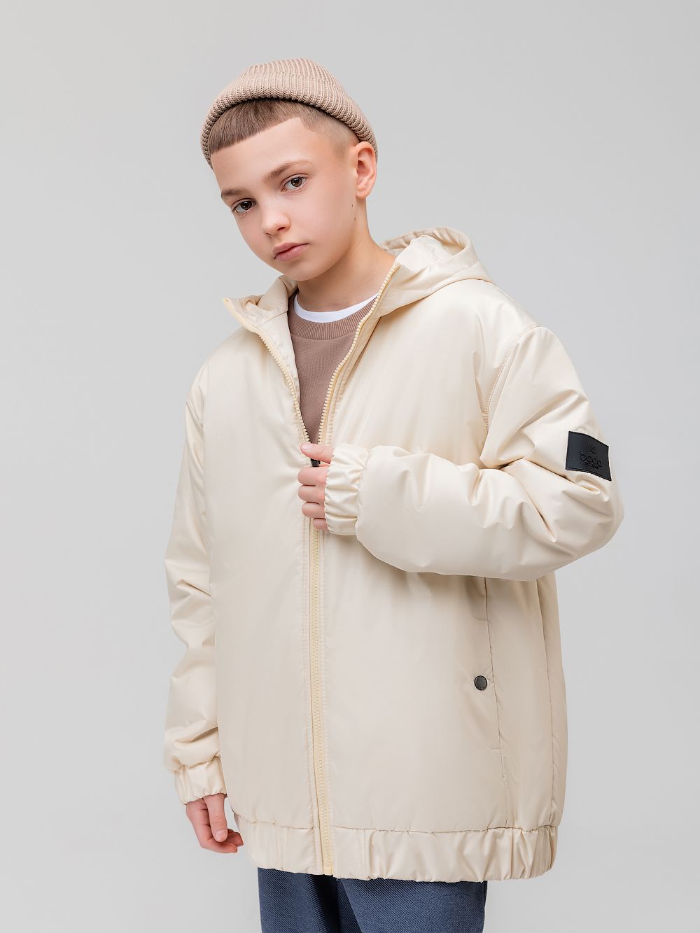 Куртка с капюшоном со стойкой - фото 4