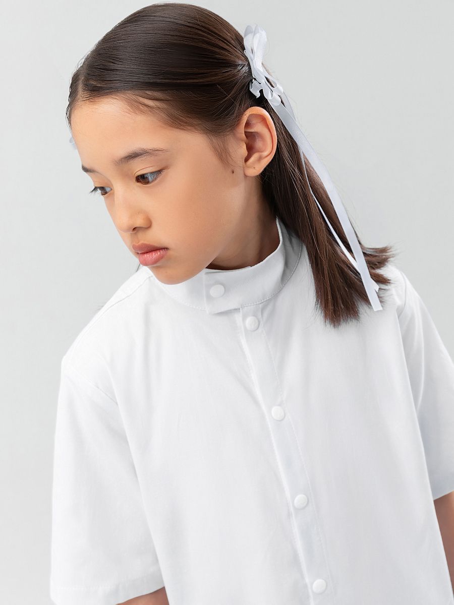 Рубашка с воротником стойкой - фото 5