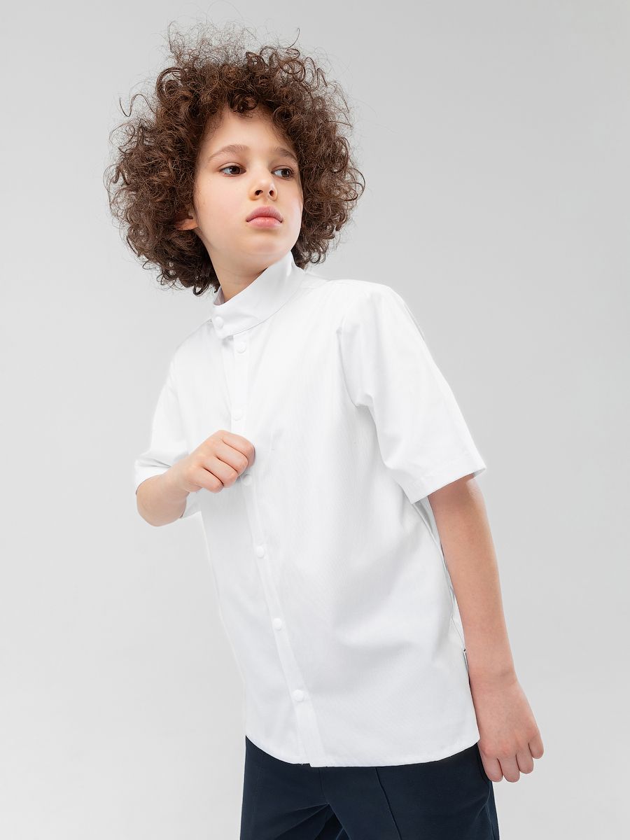 Рубашка с воротником стойкой - фото 11