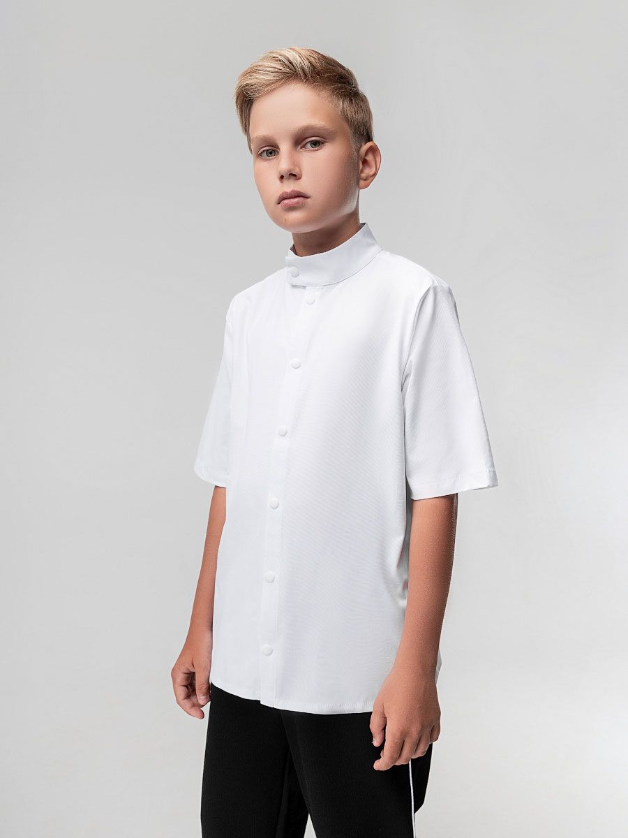 Рубашка с воротником стойкой - фото 2