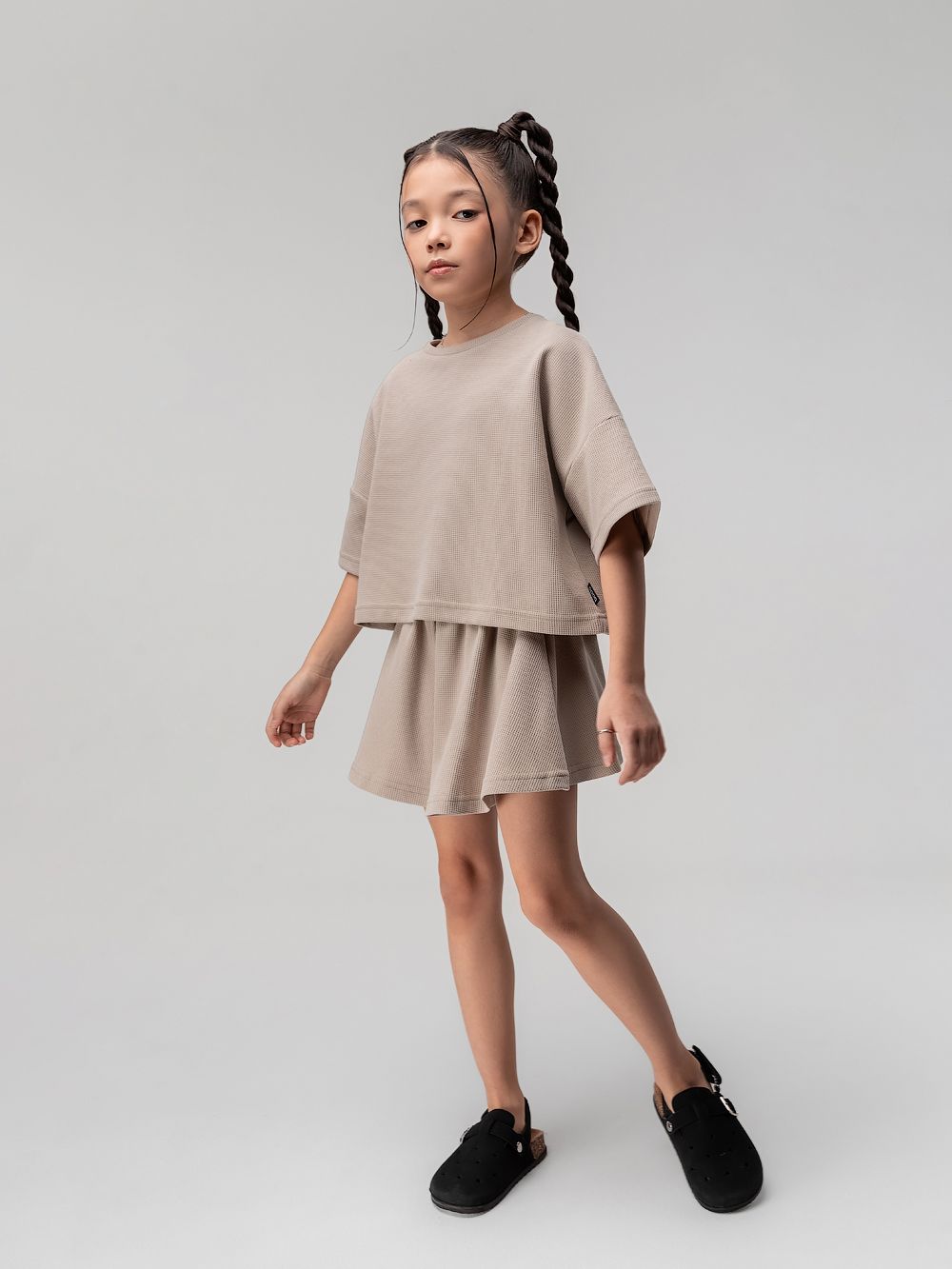 Костюм вафельный с шортами - юбкой - фото 2