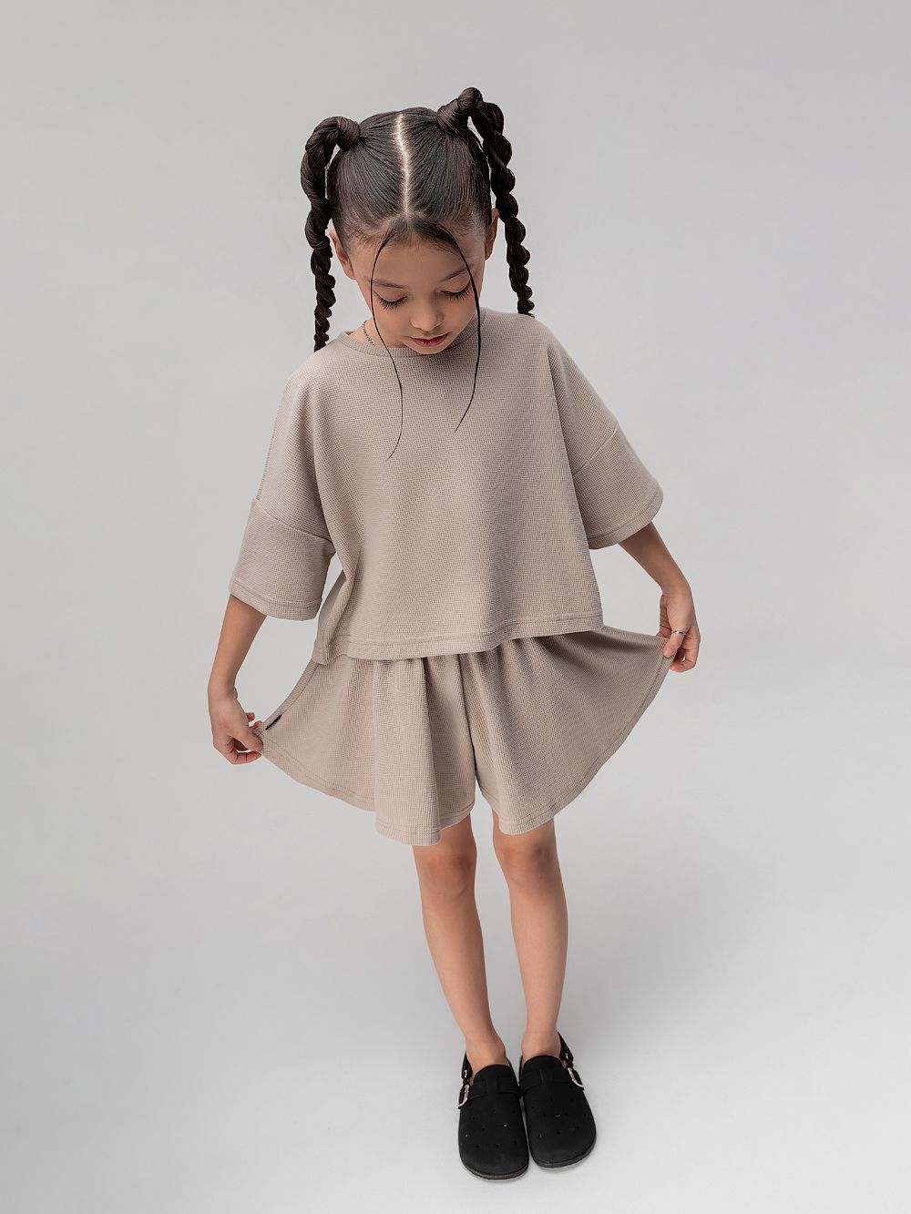 Костюм вафельный с шортами - юбкой - фото 1