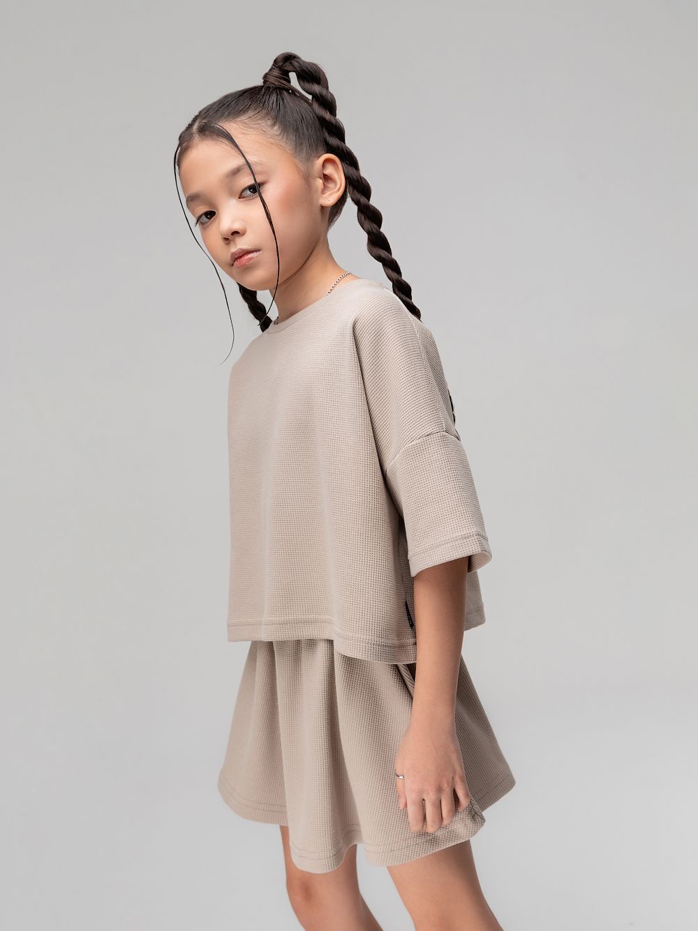 Костюм вафельный с шортами - юбкой - фото 3