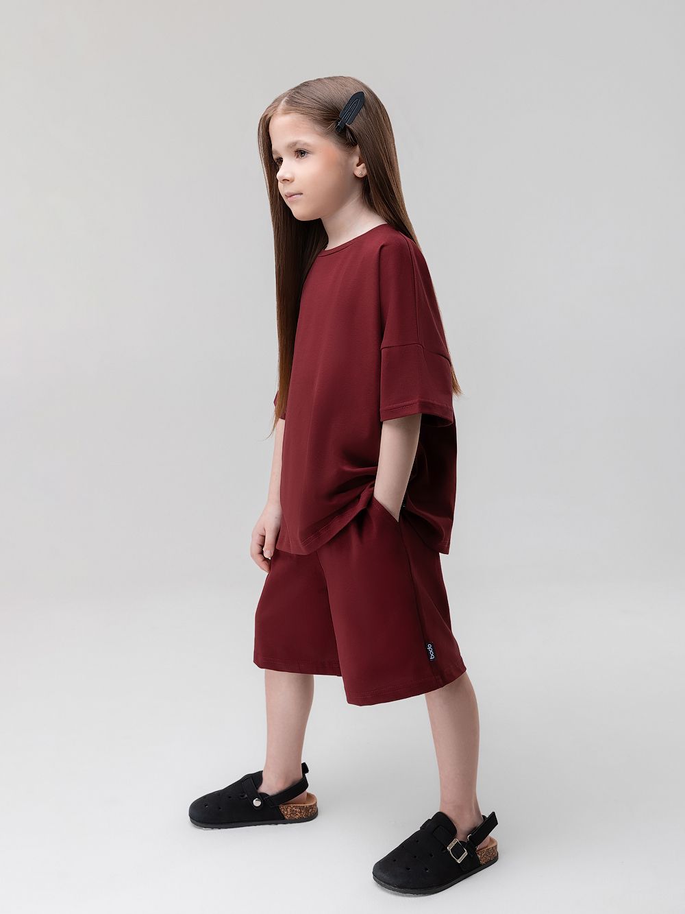 Костюм однотонный с шортами - фото 5