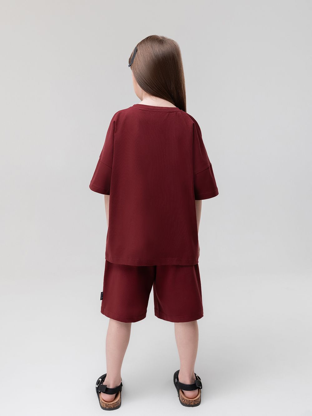 Костюм однотонный с шортами - фото 9