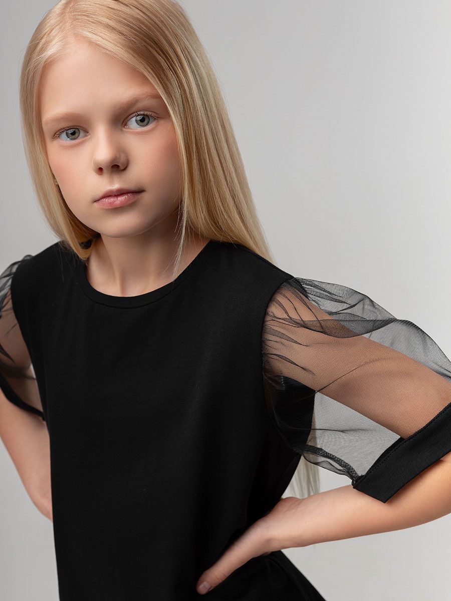 Футболка с фатиновыми рукавами - фото 1