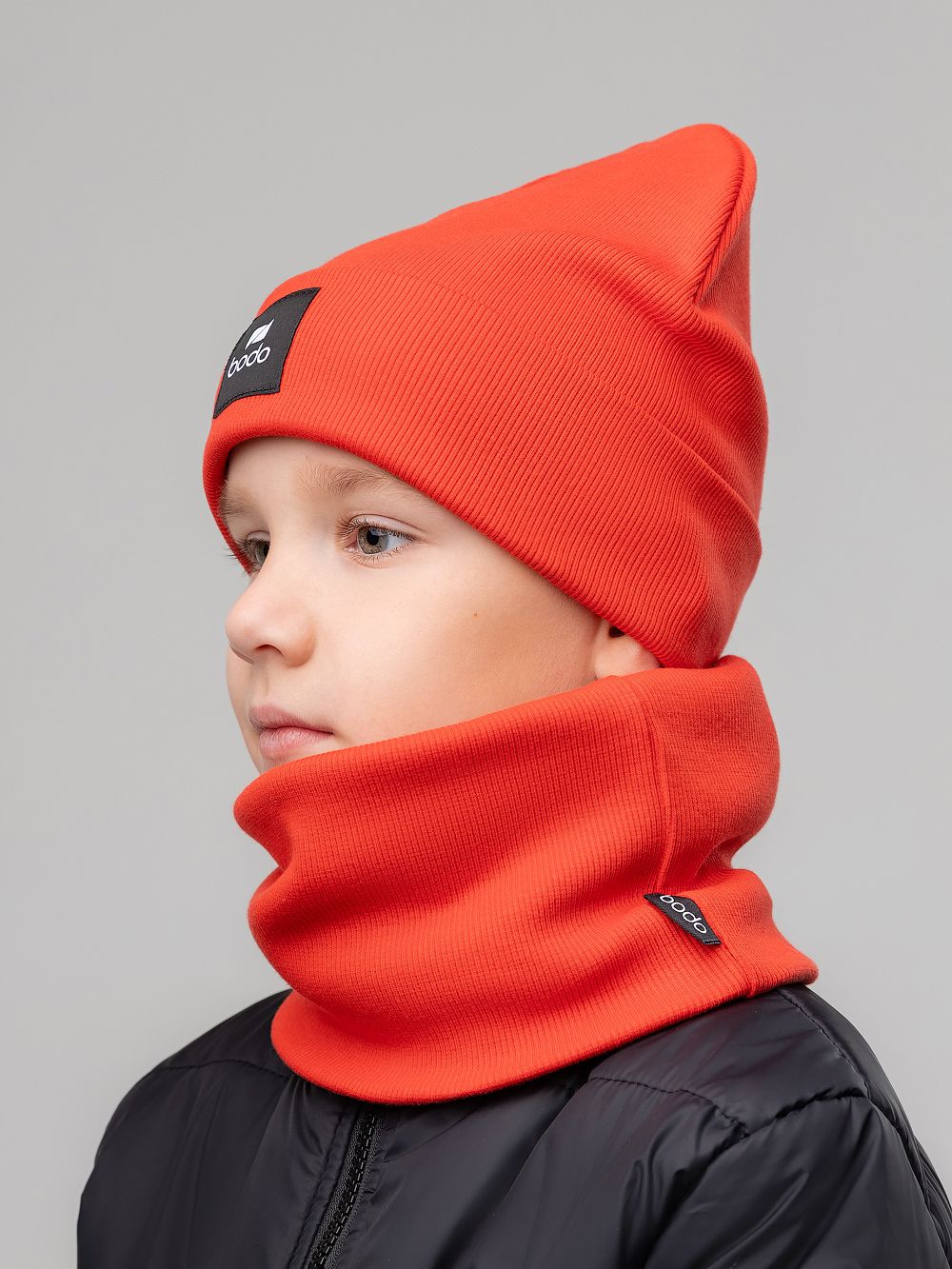 Комплект (шапка, снуд) в рубчик - фото 3