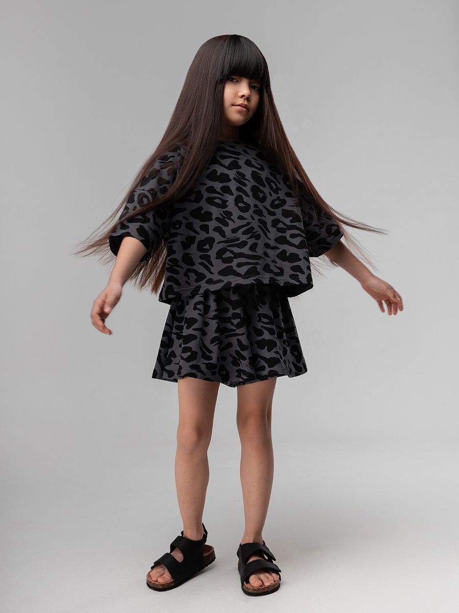 Костюм с юбкой - шортами с сердечками - фото 1