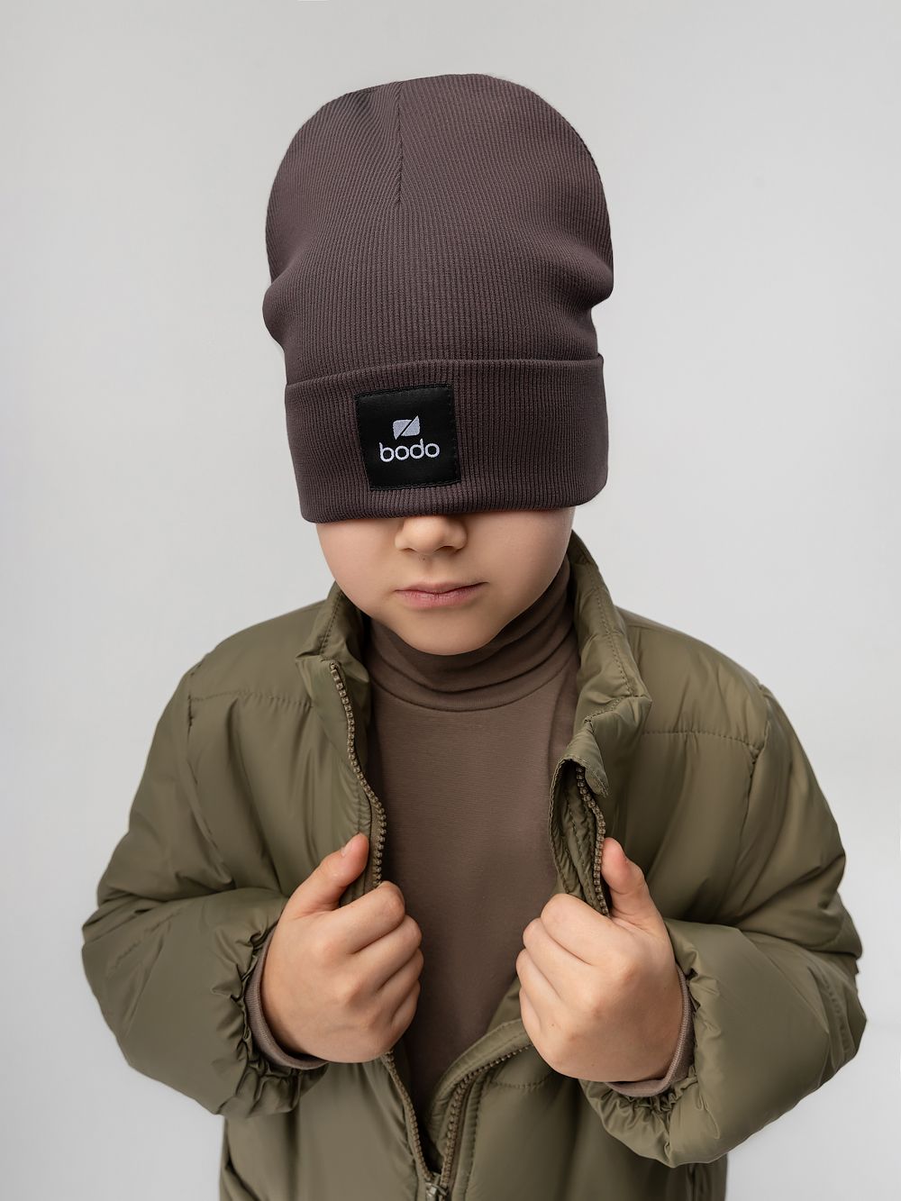 Шапка двойная в рубчик - фото 1