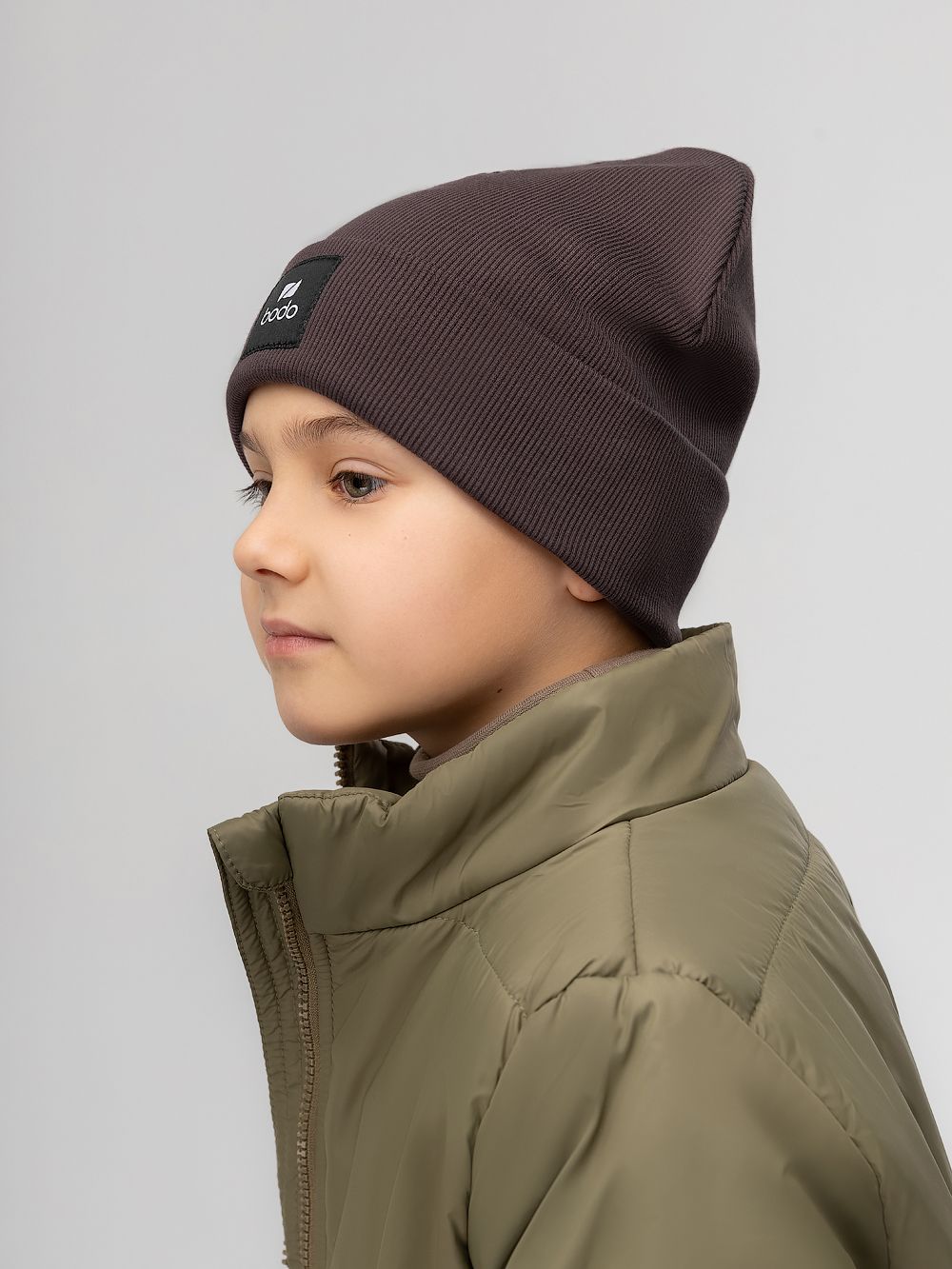 Шапка двойная в рубчик - фото 3