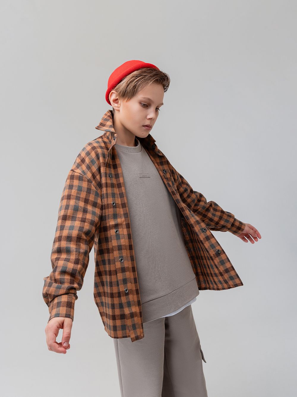 Рубашка фланелевая в клетку - фото 3