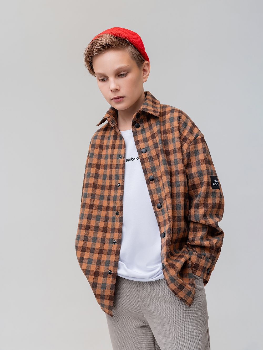 Рубашка фланелевая в клетку - фото 4