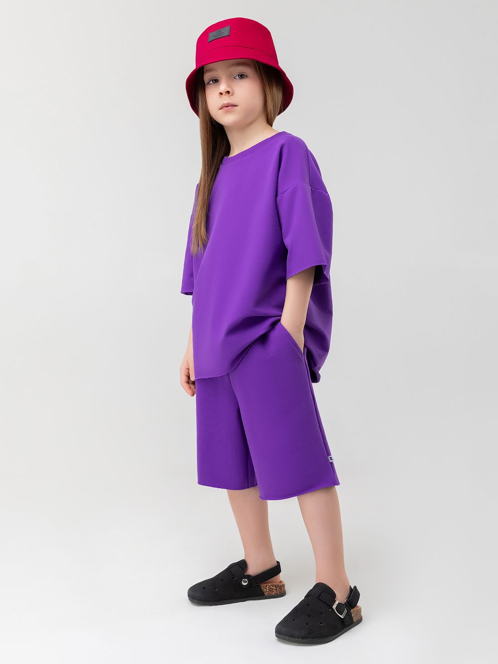 Костюм с шортами однотонный - фото 3