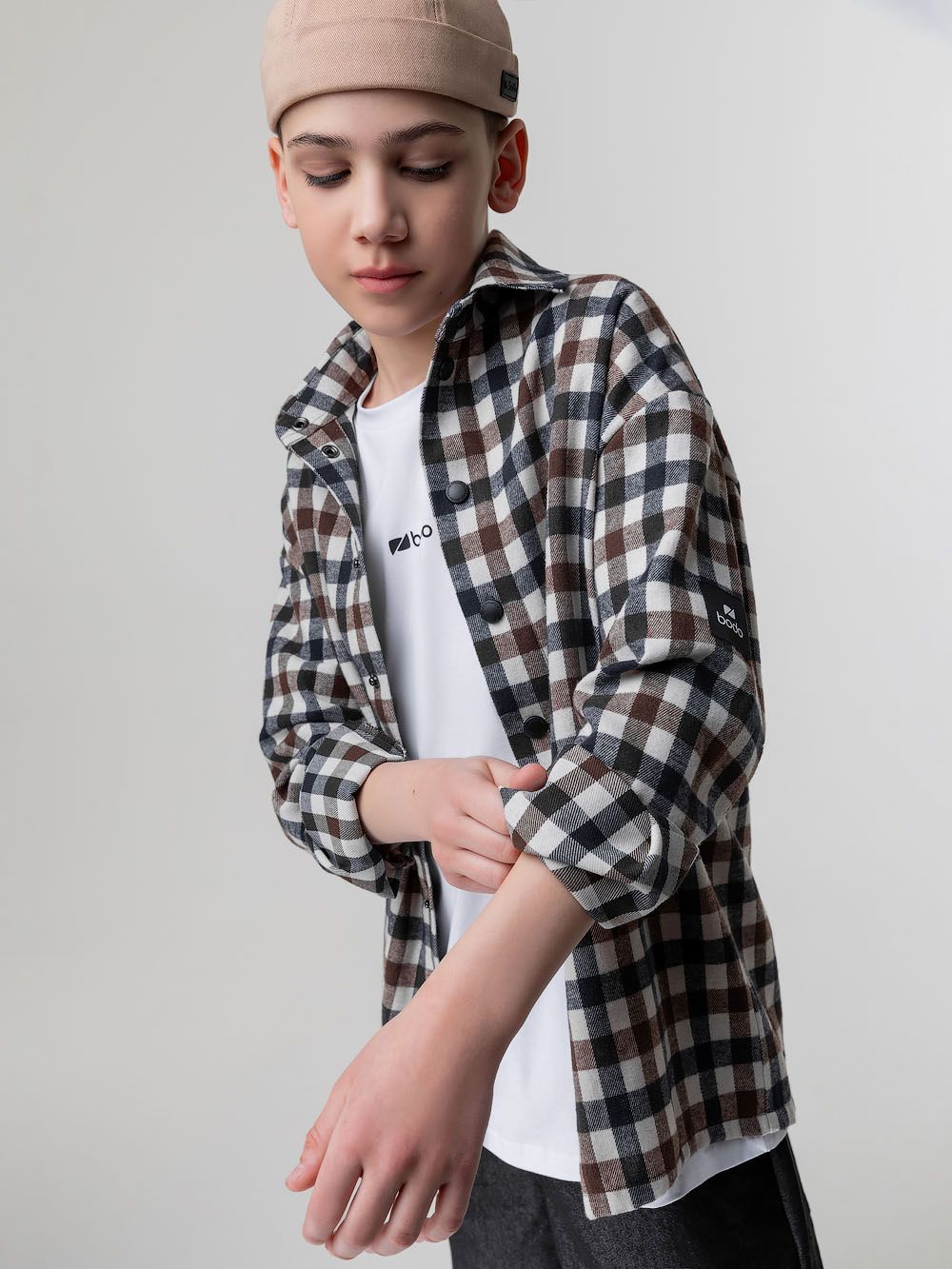 Рубашка фланелевая в клетку - фото 3