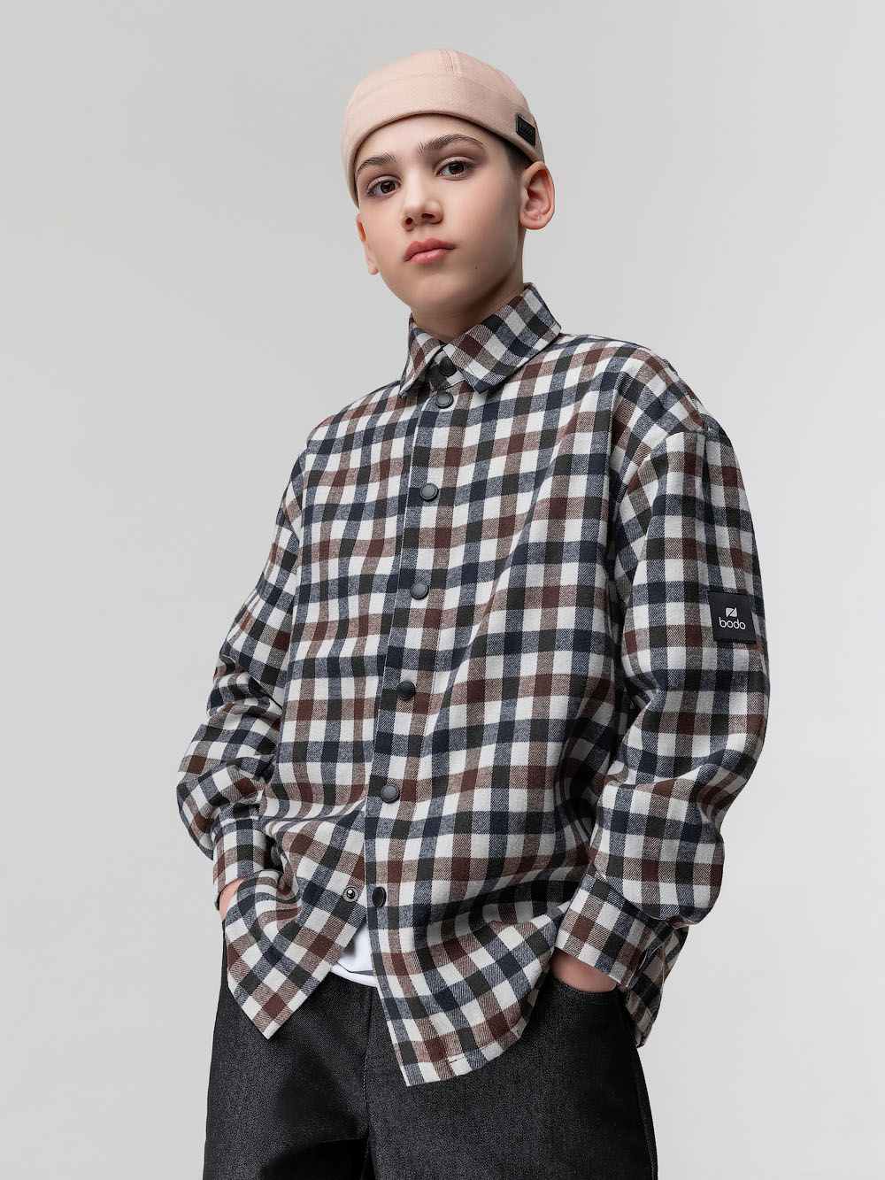 Рубашка фланелевая в клетку - фото 1