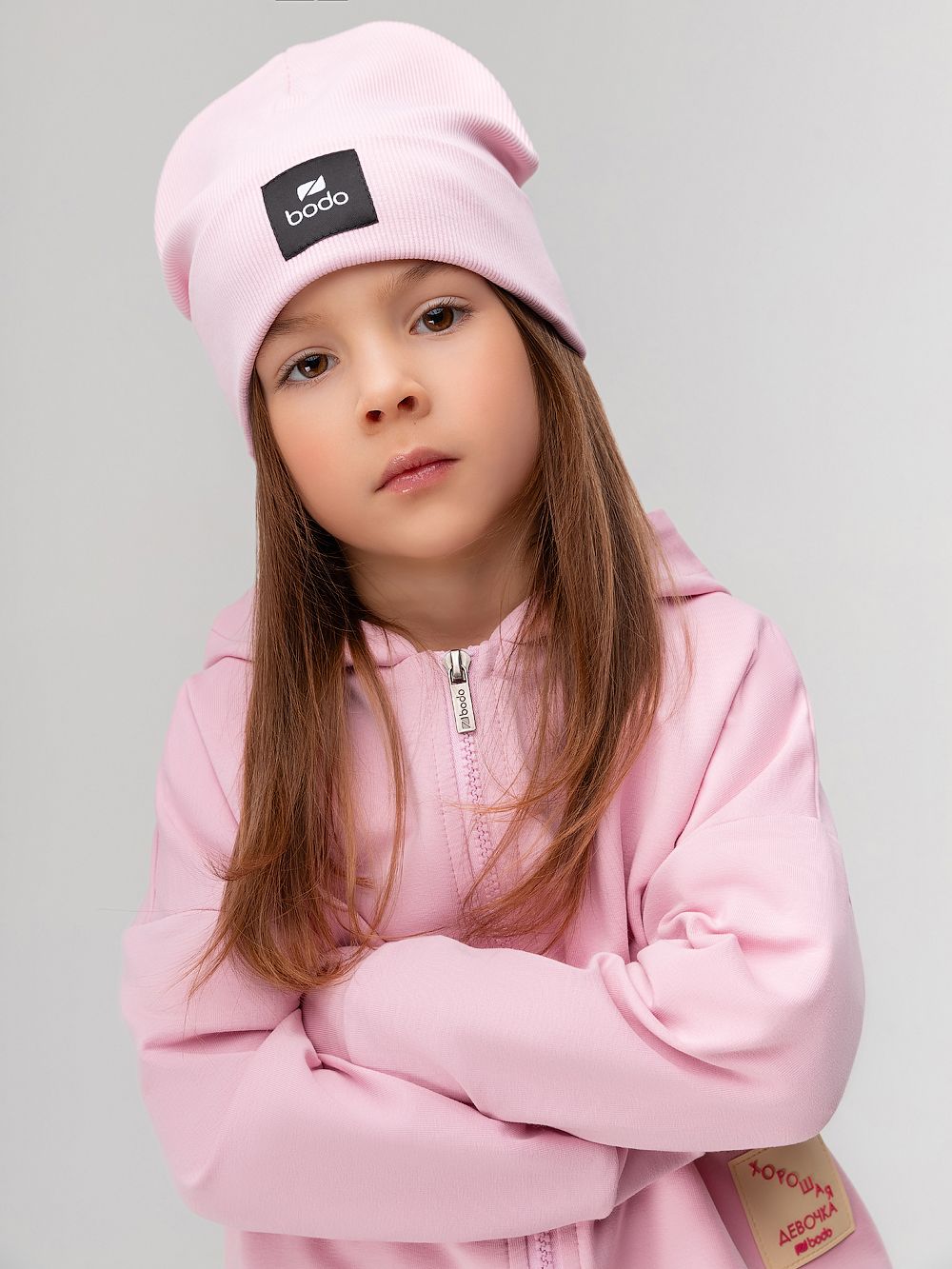 Шапка двойная в рубчик - фото 1