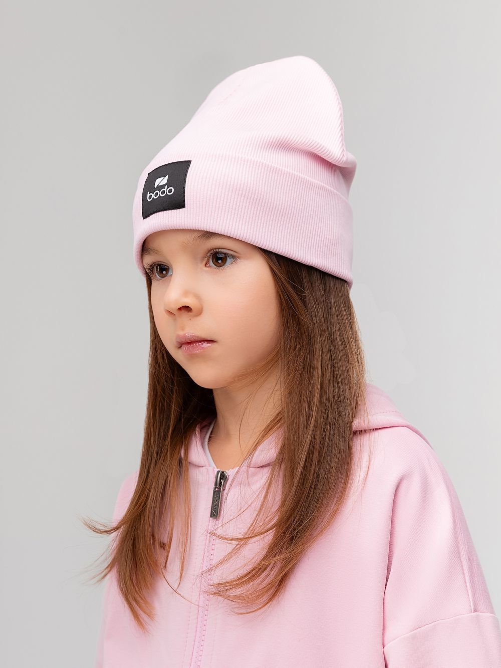 Шапка двойная в рубчик - фото 2