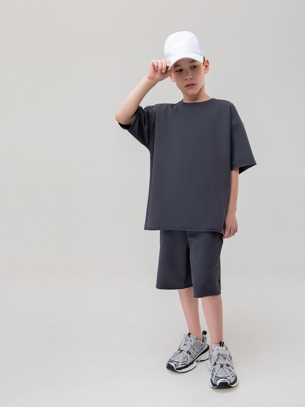 Костюм с шортами однотонный - фото 2