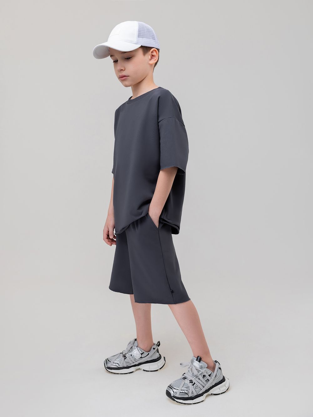 Костюм с шортами однотонный - фото 8