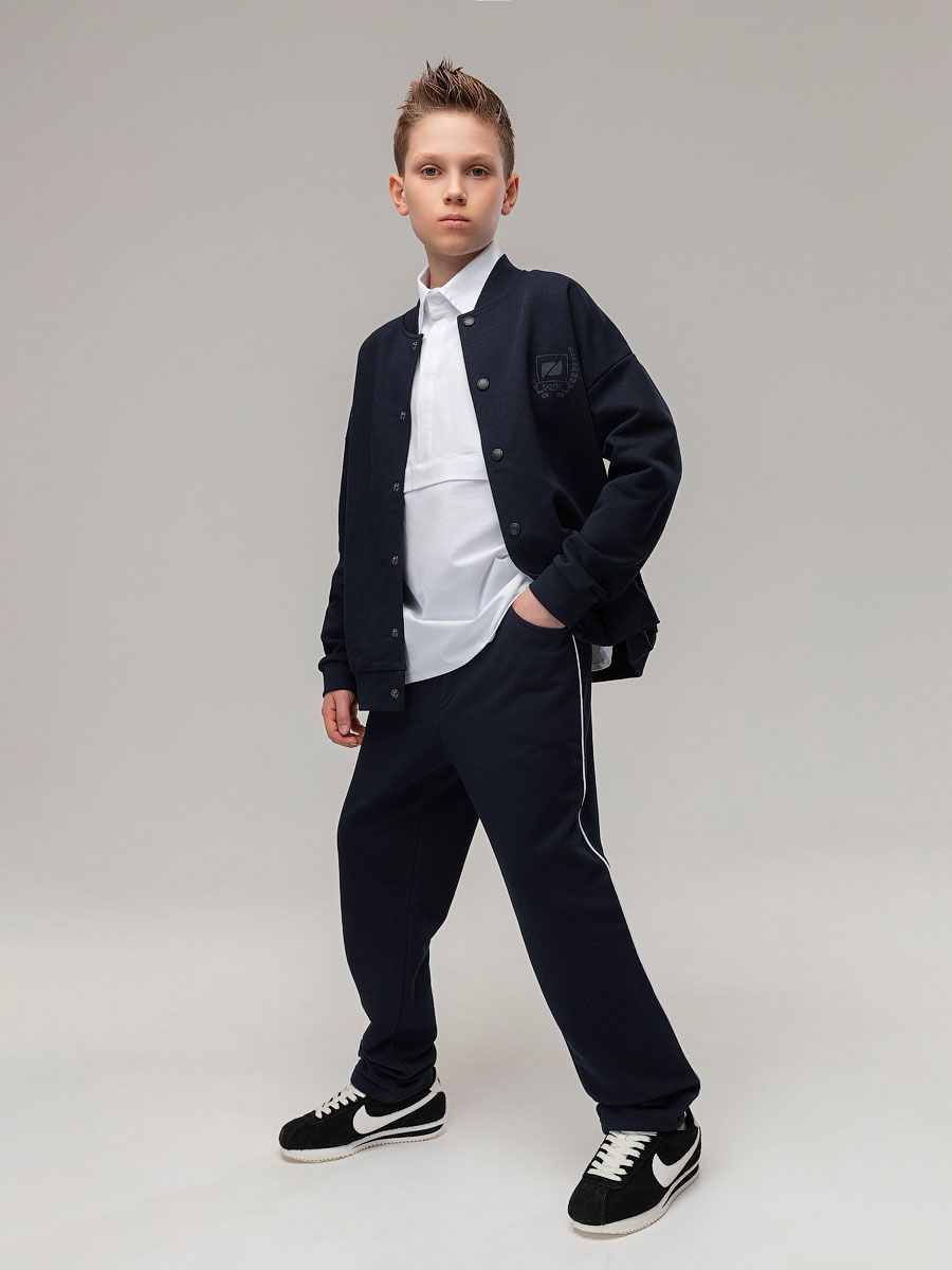 Брюки ПИКЕ с атласным кантом - фото 1