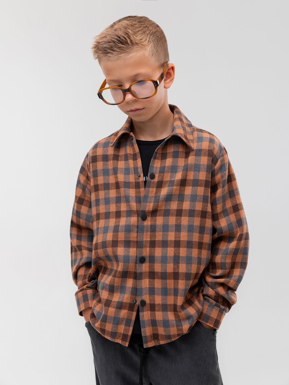 Рубашка фланелевая в клетку - фото 5