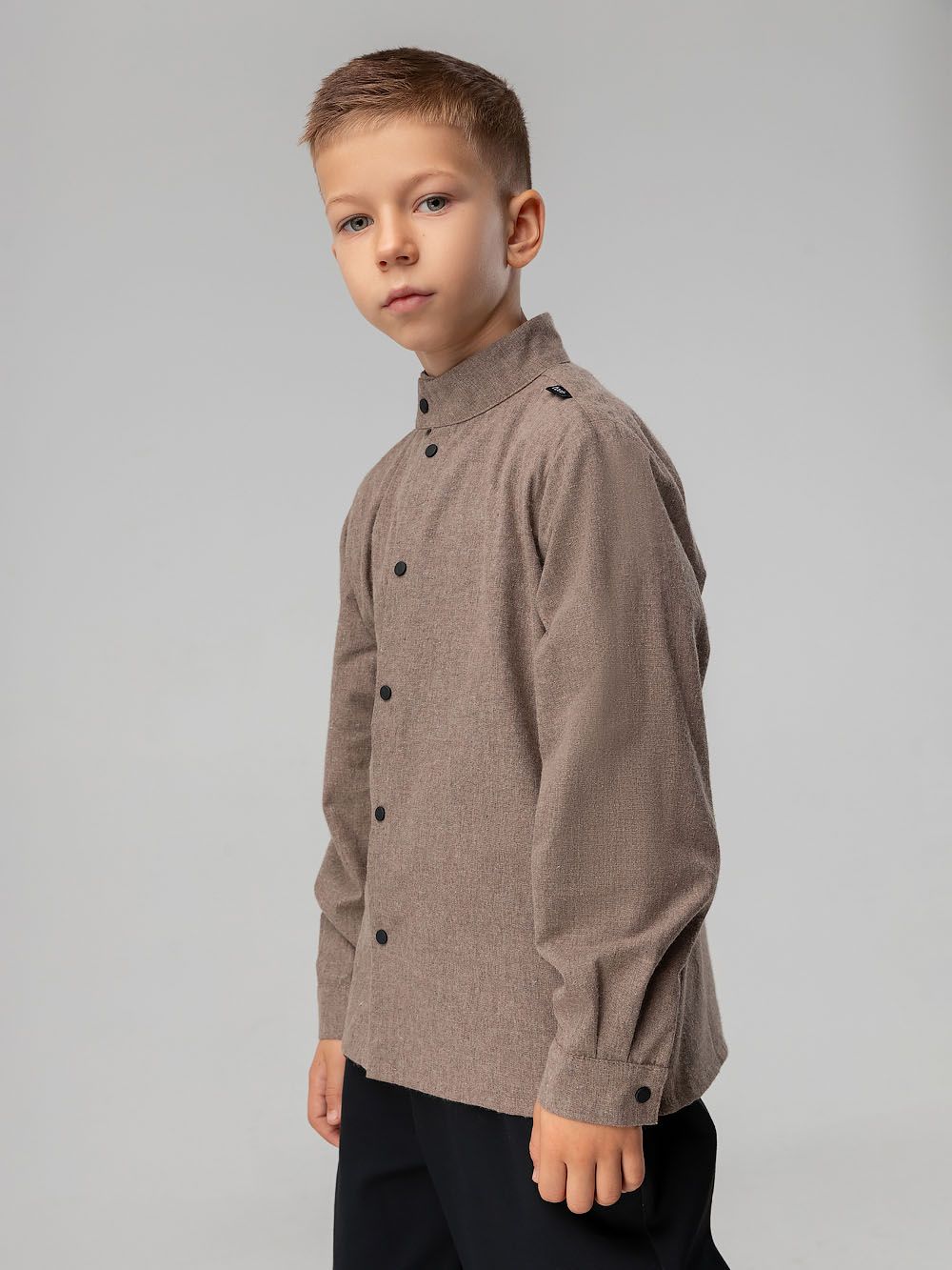 Рубашка фланелевая однотонная - фото 4