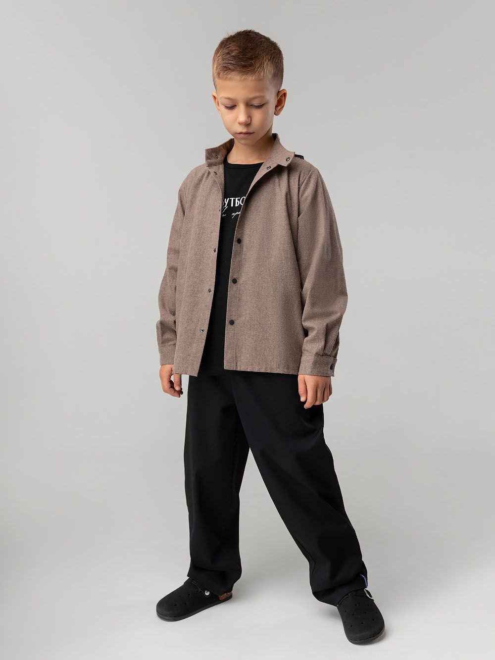 Рубашка фланелевая однотонная - фото 2